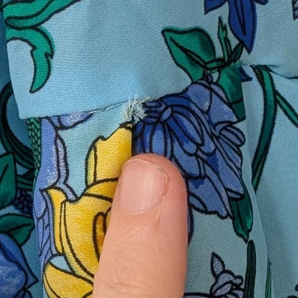 Unique Vintage Light Blue Floral Peter Pan Collar Mod Babydoll Dress 60s Small - Picture 4 of 14